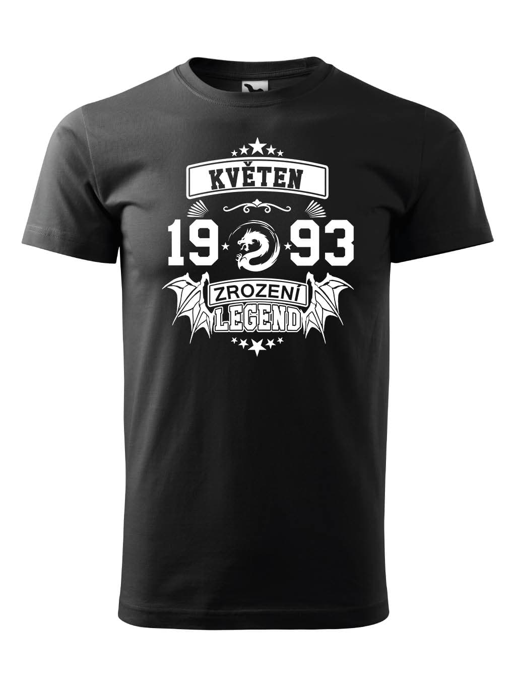 Tričko s potiskem Zrození legend (měsíc a rok vybíráte vy)