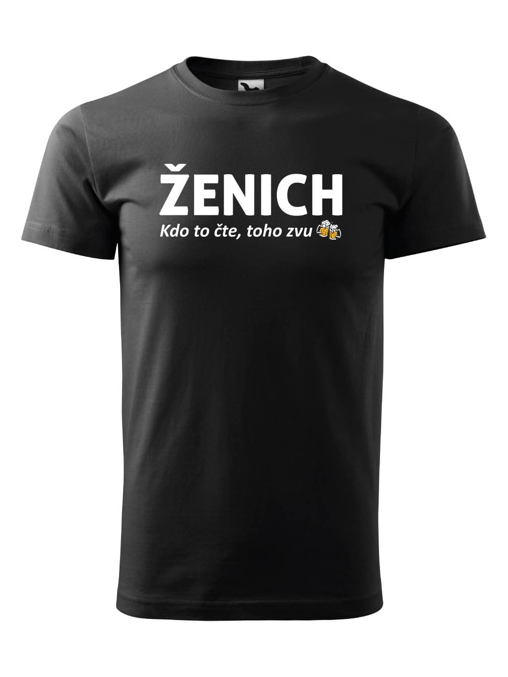 Tričko s potiskem Kdo to čte, toho zvu Ženich