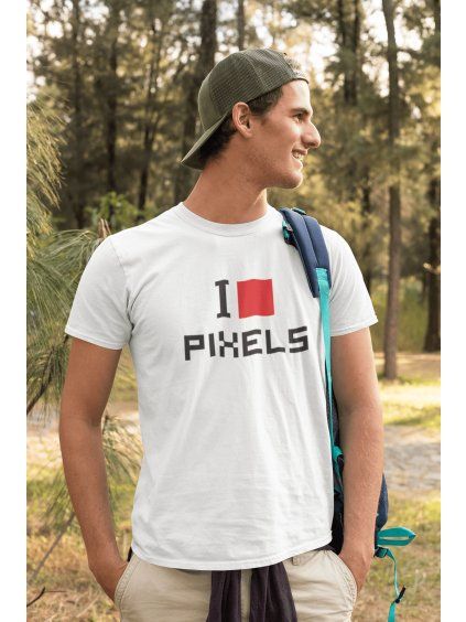 Tričko s potiskem I LOVE PIXELS