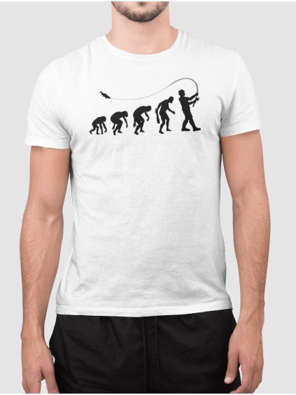 Tričko s potiskem Rybář evoluce