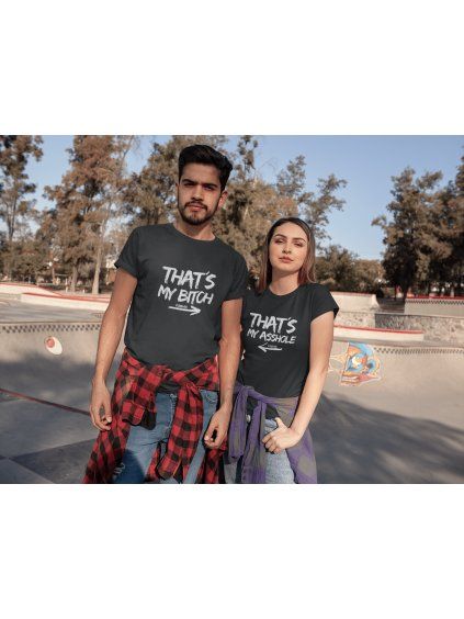 t shirt mockup of a couple at an outdoor skate park 25222 (1) min