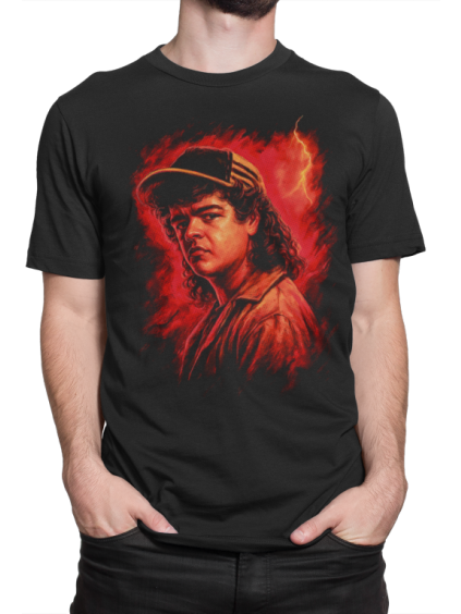 Tričko s potiskem stranger things - dustin red