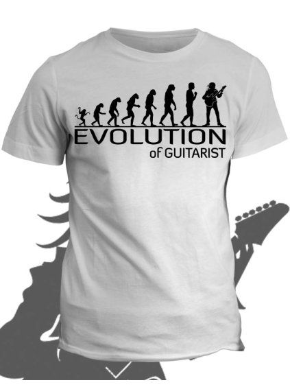 Tričko s potiskem Evolution of Guitarist