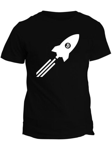 Tričko s potiskem Bitcoin Rocket