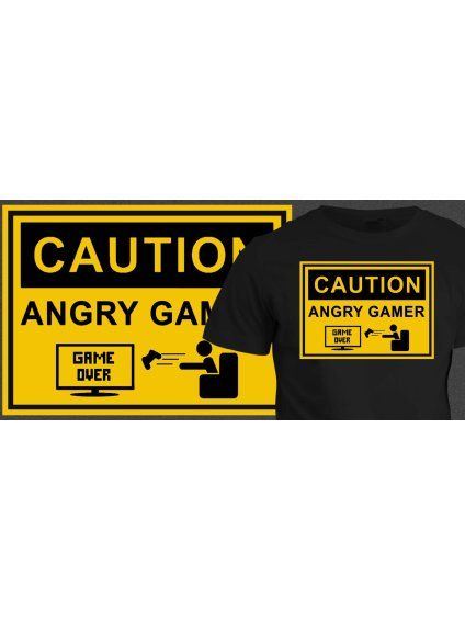 Tričko s potiskem Angry gamer