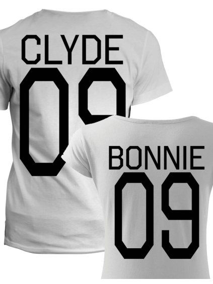 Trička pro páry Bonnie Clyde záda