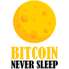 Tričko s potiskem Bitcoin never sleep