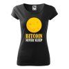 Tričko s potiskem Bitcoin never sleep