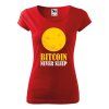 Tričko s potiskem Bitcoin never sleep
